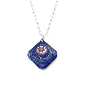 Sea Crustacean Necklace - red white and blue
