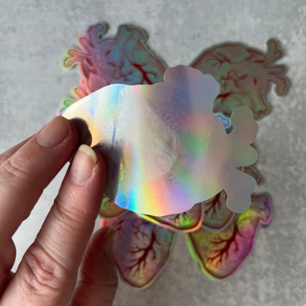 Anatomical Human Heart Vinyl Sticker - Holographic