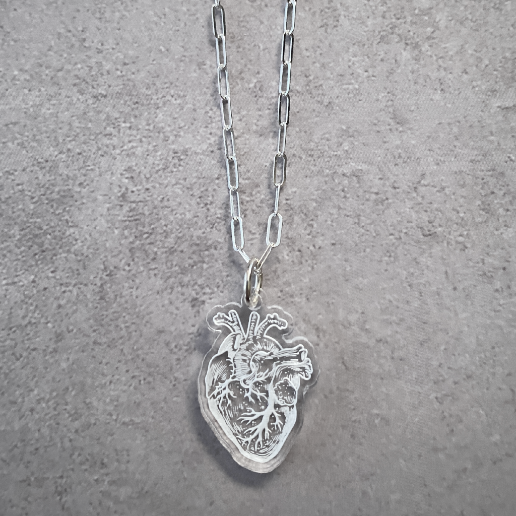 Human heart necklace gold deals