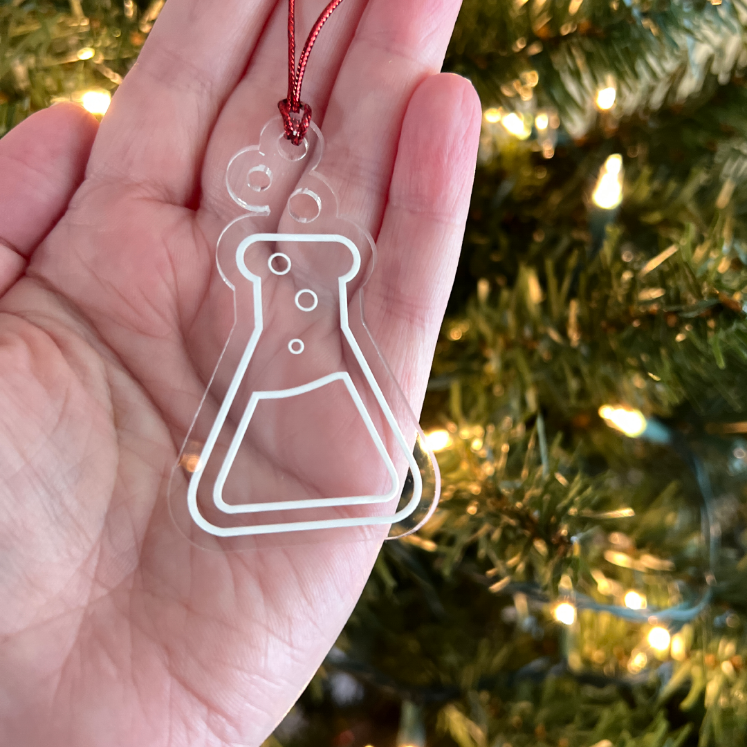 Erlenmeyer Flask Ornament - Fun Science Christmas Tree Ornaments for Scientists, Geeks, Nerds and Life-Long Lab Rats