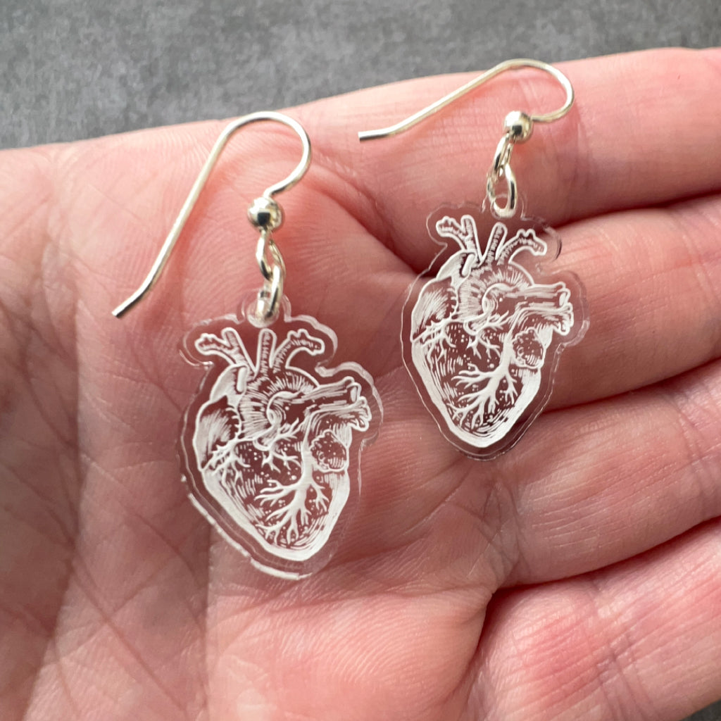 Heart Earrings  - Anatomical Human Heart Earrings - Great Gift for Doctors, Nurses, Medical Techs, Med Students