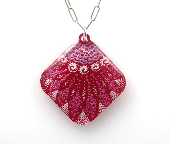 Starfish Necklace - Diamond Shaped - Magenta - From Lab Partners Jewelry